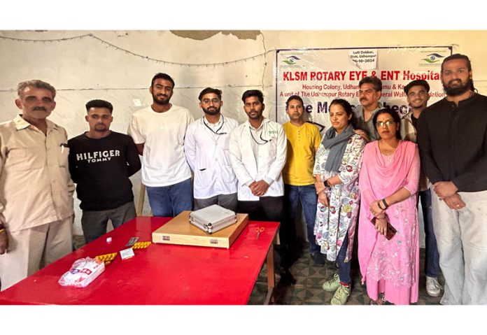 Organizers of eye and dental medical camp at village Lalli Dabar in Udhampur.