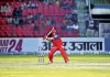 Skipper Ian Bell playing a shot during match against Gujarat Giants at MA Stadium on Monday. -Excelsior/Rakesh