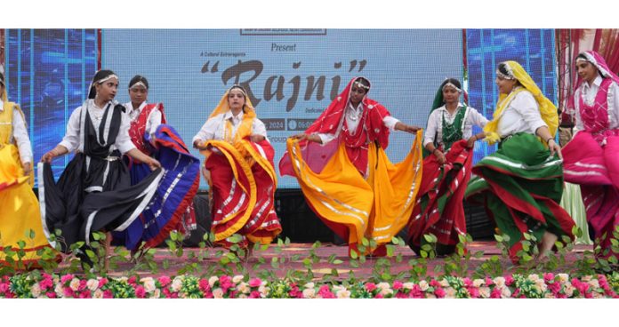 Students of Aryans Group of Colleges performing during a programme.