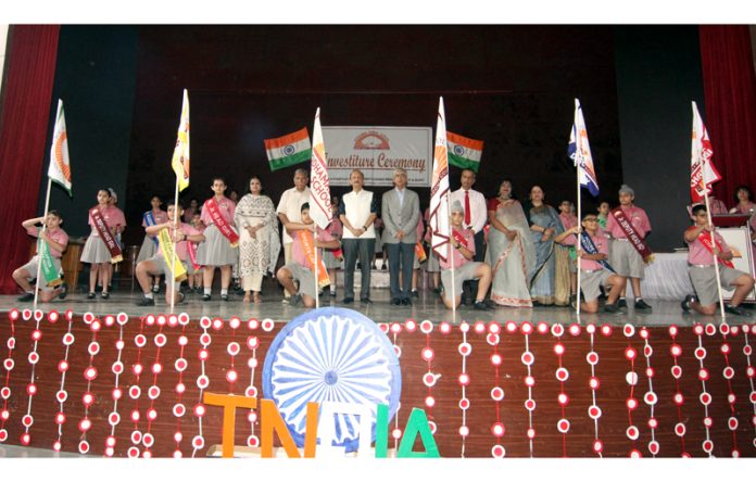 Newly elected students council of Jodhamal posing along with dignitaries.