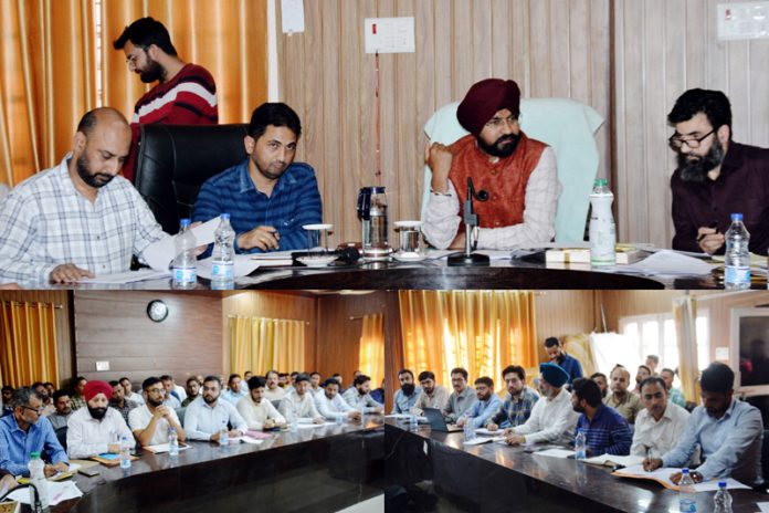 DC Doda Harvinder Singh chairing a meeting on Friday.