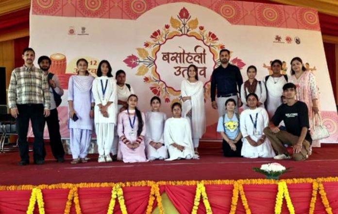 Students of GDC Billawar posing during Basohli festival.