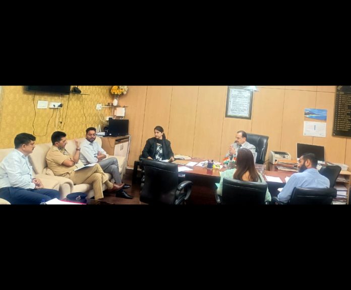 PDSJ Jammu YP Bourney chairing a coordination committee meeting in Jammu on Friday.