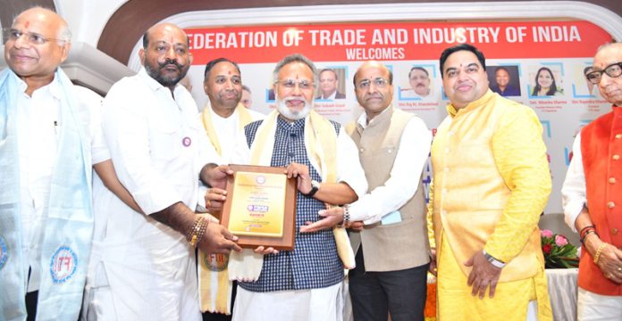 FTII president Dr Sanjay Bansal being felicitated at Jaipur.