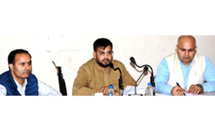 DDC Abhishek Sharma chairing a meeting on Wednesday.