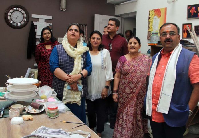 MLA Bahu constituency, Vikram Randhawa along with organizers at Apna Hunar Diwali Expo in Trikuta Nagar, Jammu.