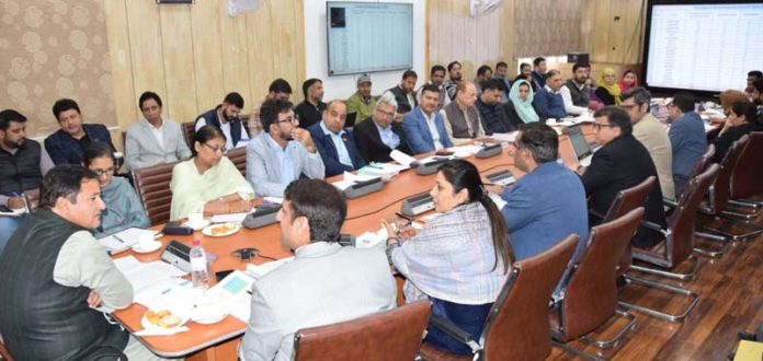 Minister of Rural Development Department (RDD) & Panchayati Raj, Javed Ahmad Dar chairing a meeting.