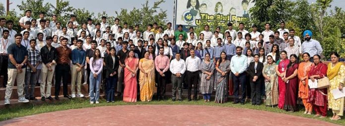 Students posing for group photograph during an event at Shri Ram School.