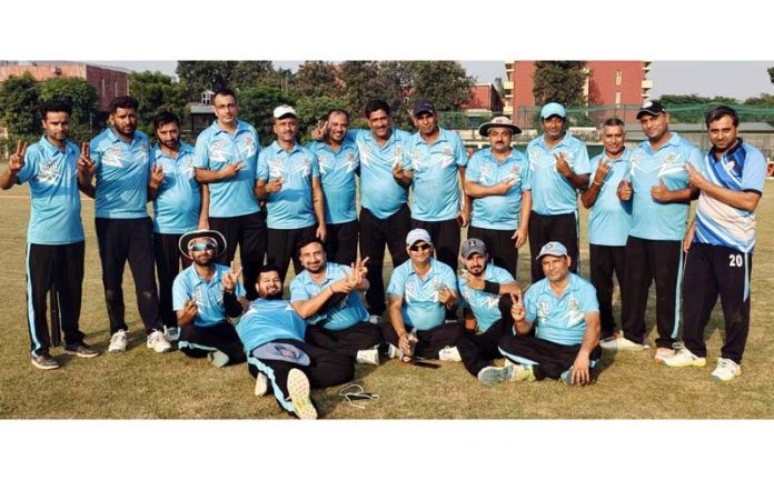 Jammu University team posing for a group photograph.