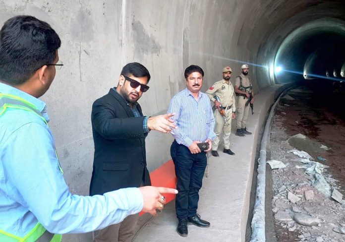 DDC Rajouri, Abhishek Sharma inspecting tunnel project at Nowshera.