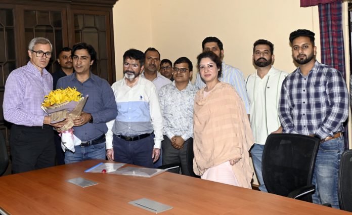 JKEEGA delegation meeting with Chief Minister Omar Abdullah in Jammu.