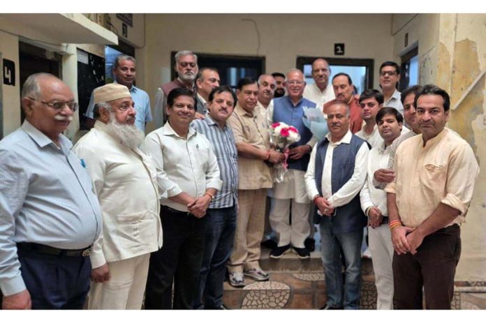 PCC chief Tariq Hameed Karra during meeting in Jammu.