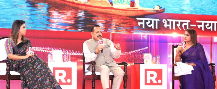 Union Minister Dr Jitendra Singh speaking during a Summit organised by a national TV Channel at Hotel Ashoka, New Delhi on Friday.