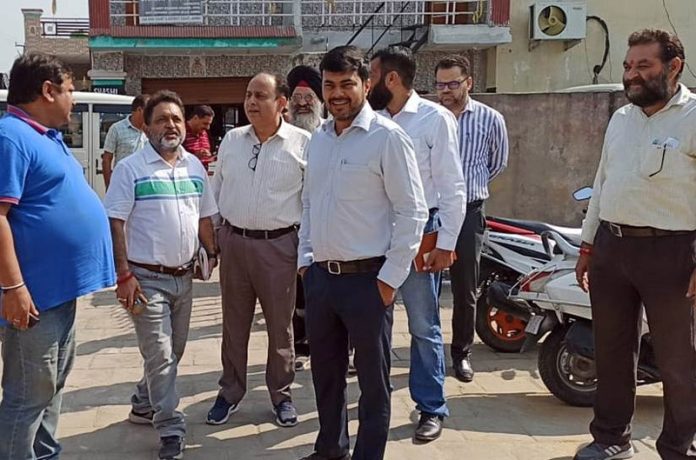 JMC Commissioner Dr Devansh Yadav inspecting status of civic amenities on Wednesday.