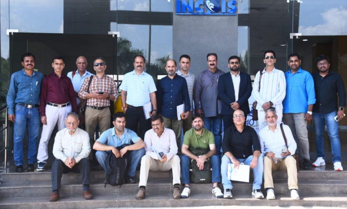 Media professionals from J&K posing for a group photograph during their visit to INCOIS in Telangana on Monday.