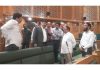 Principal Secy, Alok Kumar inspecting Assembly Complex in Srinagar on Monday.