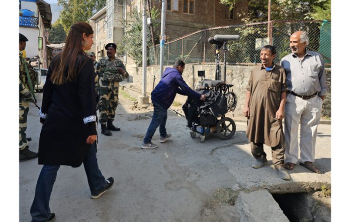 Scenes from the shooting of a web series based on the Real Kashmir Football Club in Baramulla town of North Kashmir. —Excelsior/Aabid Nabi