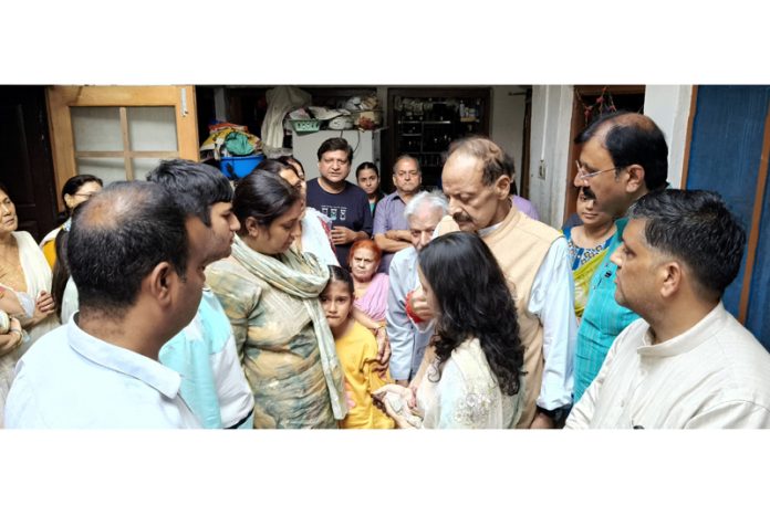 BJP MLAs meeting family of martyr.