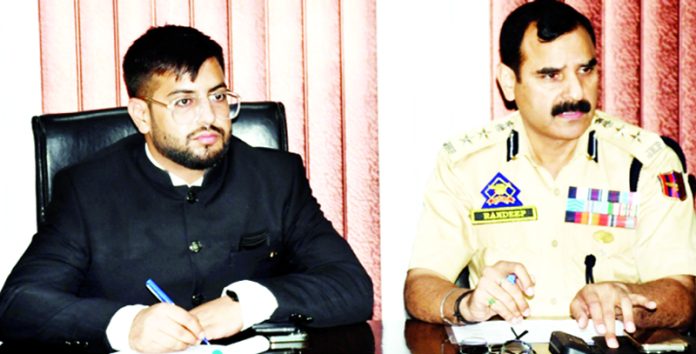 DC and SSP Rajouri discussing action plan to enhance security protocols at BRO worksites on Thursday.