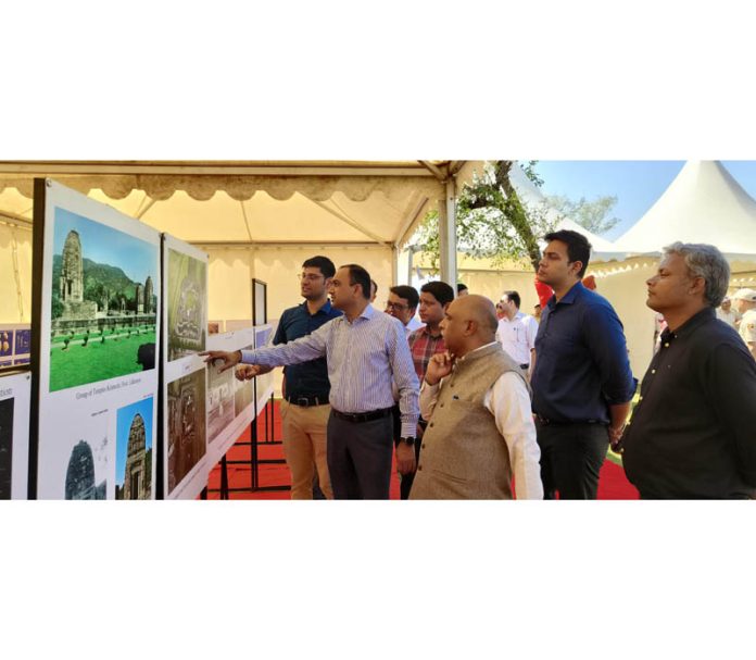 Dignitaries at an exhibition organized as part of Basohli Utsav.