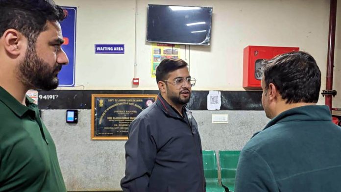 DC Rajouri Abhishek Sharma during late night visit to GMC Rajouri.