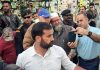 National Conference President Dr Farooq Abdullah during visit to Lal Chowk, Srinagar. -Excelsior/Shakeel