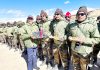 MoS Defence Sanjay Seth at a forward area in Ladakh on Tuesday.