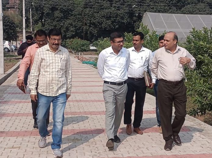 Mission Director HADP Rahul Yadav during visit to Govt Fruit Plant Nursery at Vijaypur.