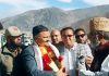 Minister Javed Ahmad Rana interacting with people during visit to Surankote on Sunday.