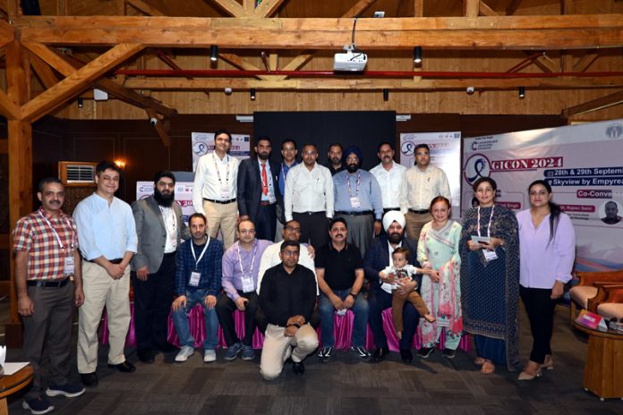 Leading oncologists of the country posing together during 'GICON-2024' at Patnitop.