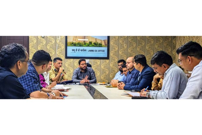 District Magistrate Jammu Sachin Kumar Vaishya chairing a meeting.