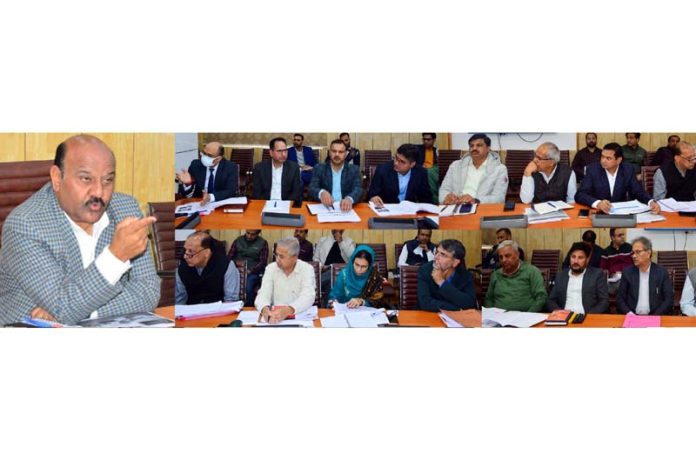 DyCM, Surinder Choudhary chairing a meeting in Srinagar.