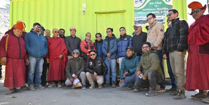 MP Ladakh, Mohmad Haneefa Jan along with locals during tour of Zanskar Sub-Division.