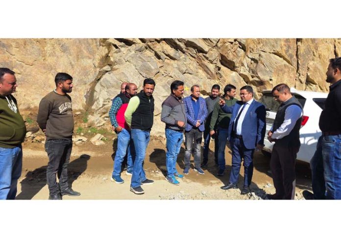 DC Kishtwar, Rajesh Kumar Sharma during visit to Paddar.