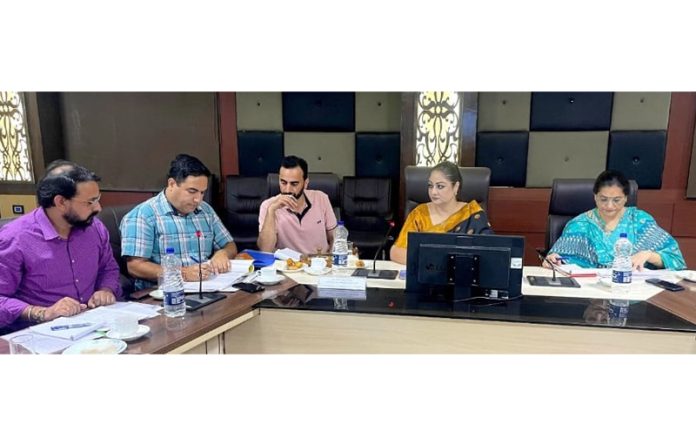 Chairperson J&K KVIB Dr Hina Shafi Bhat chairing a meeting.