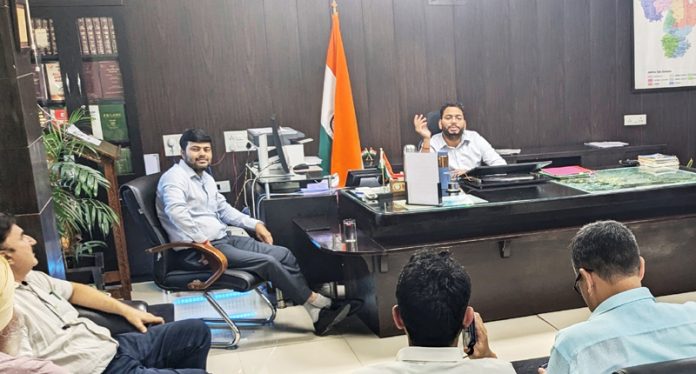 DC Jammu Sachin Kumar Vaishya chairing a meeting on Thursday.