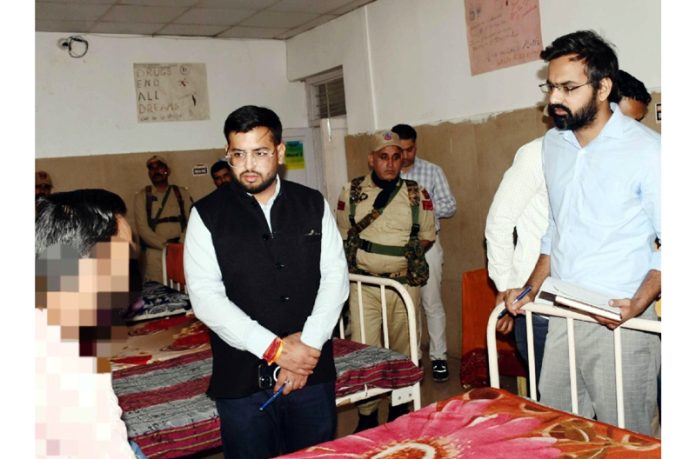 DC Rajouri Abhishek Sharma inspecting drug de-addiction centre.