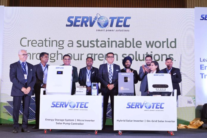 Raman Bhatia, MD of Servotech Power Systems launching new range of products in Jammu on Monday.