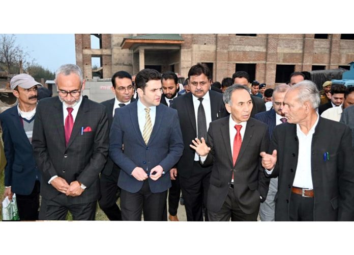 Chief Justice Tashi Rabstan during inspection at District Court Complex at Kulgam.