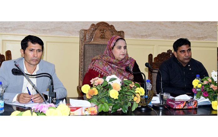 DDC Chairperson Ganderbal chairing a meeting on Tuesday.