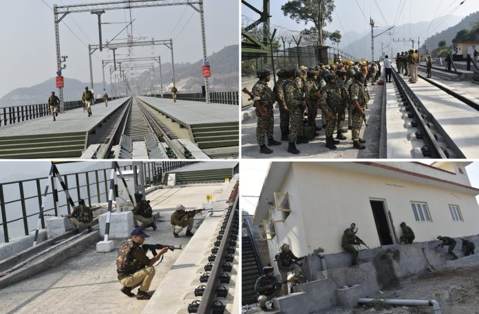 Security Agencies Conduct Mock Drill At Jammu And Kashmir's Chenab Bridge