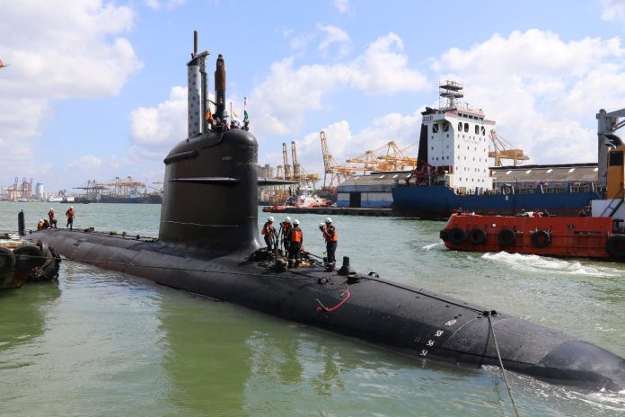 Indian submarine  INS Vela visits Sri Lanka