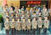 Skaters of Jodhamal Public School pose for a group photograph with their teachers.