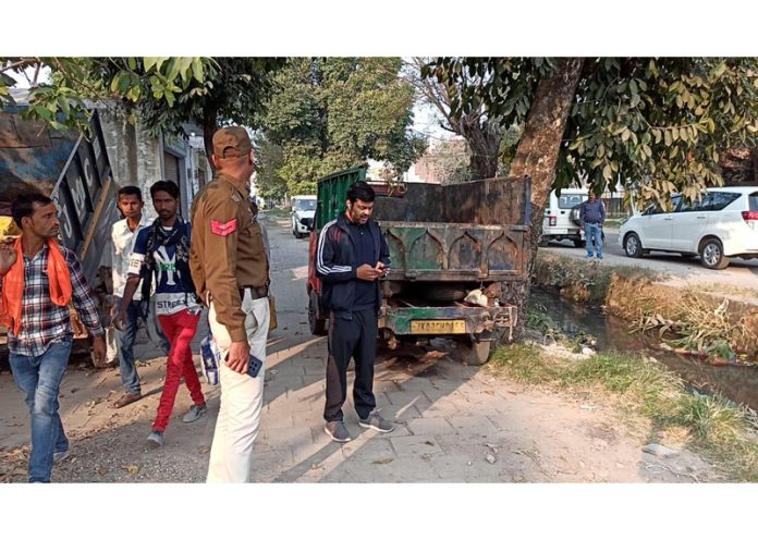 JMC Commissioner Dr Devansh Yadav conducting inspection in one of the municipal wards on Friday.