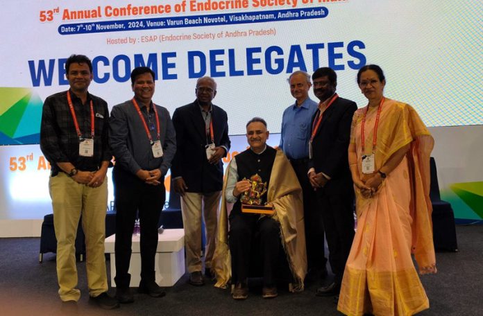 Lt Gen (Dr) Narendra Kotwal assuming presidency of the Endocrine Society of India during Annual Conference of the Society in Visakhapatnam.