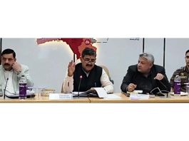 Member of Parliament Jugal Kishore Sharma chairing DISHA meeting at Reasi.