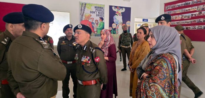 ADGP Jammu, Anand Jain, reviewing facilities at a drug de-addiction center in Jammu on Saturday.