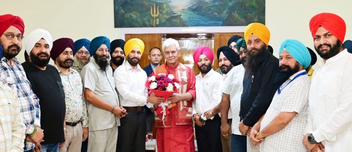 Delegation Of Sikh Coordination Committee J&K Calls On LG Manoj Sinha