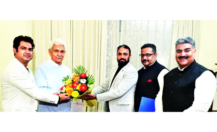 Press Club of Udhampur delegation meeting LG Manoj Sinha in Jammu.