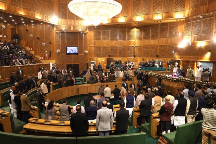 Members paying tribute in the Legislative Assembly on Tuesday. -Excelsior/Shakeel